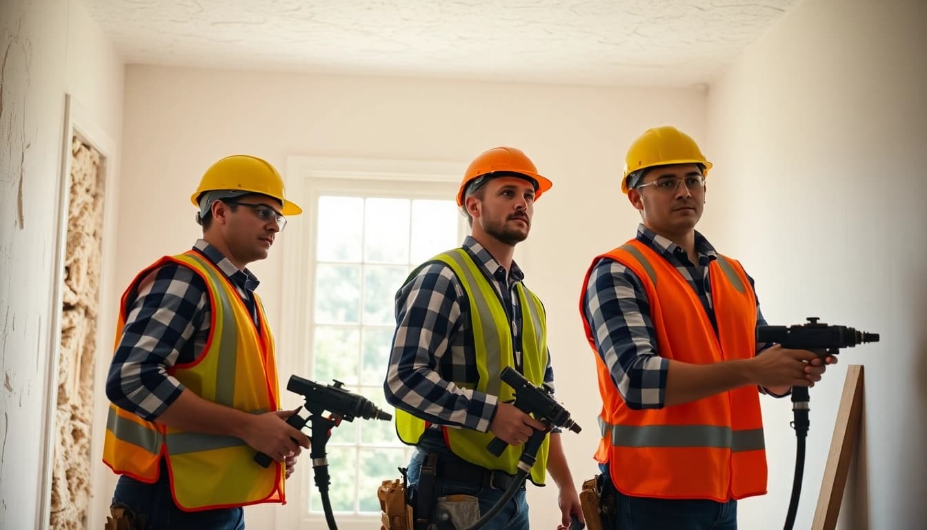 Efficient spray foam removal Surrey process by professionals in a well-lit home environment