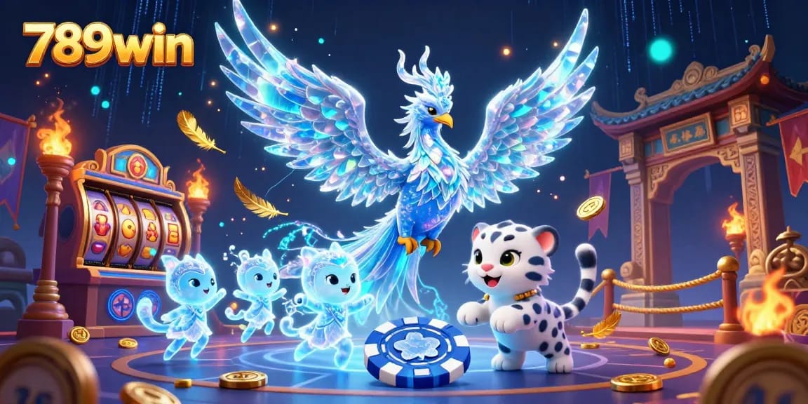 Engage in thrilling 789win moments with vibrant casino elements and magical creatures.