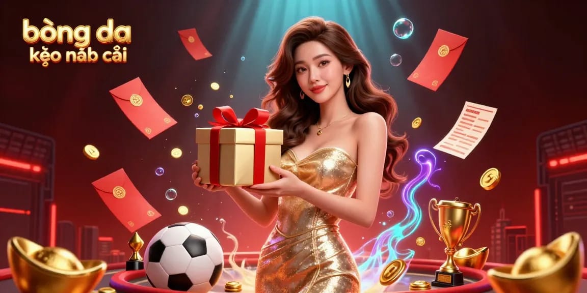 Engage with bóng đá kèo nhà cái through an exciting festive-themed betting scene featuring a welcoming character.