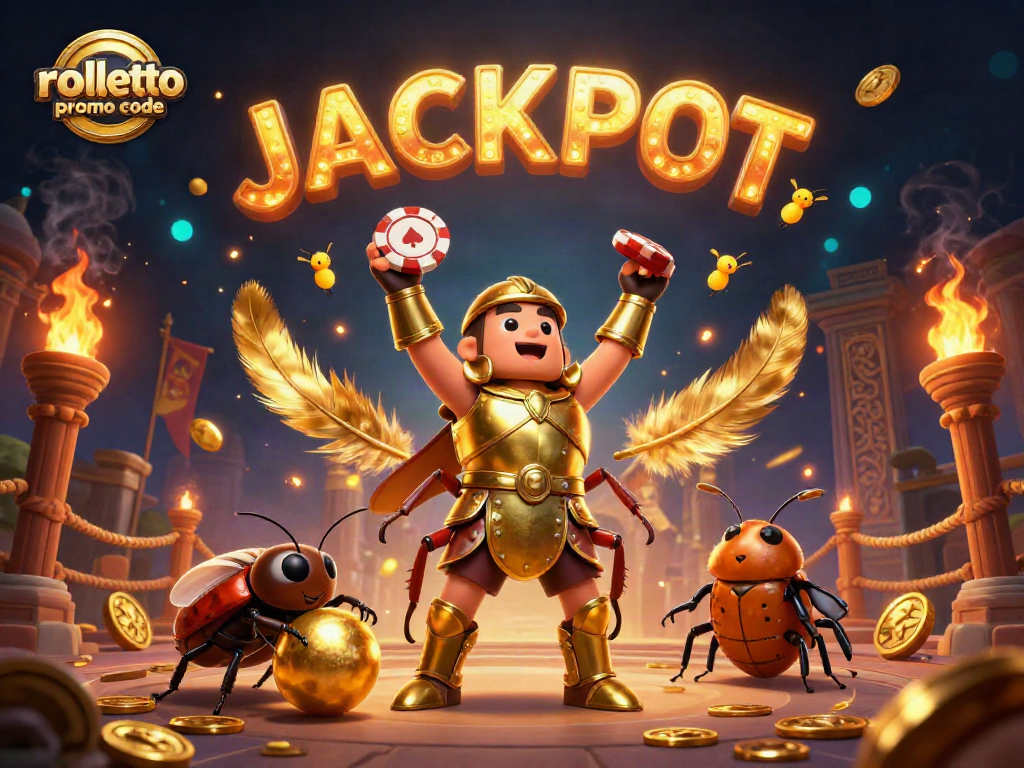 Defend your winnings with the rolletto promo code in this vibrant casino-themed illustration.