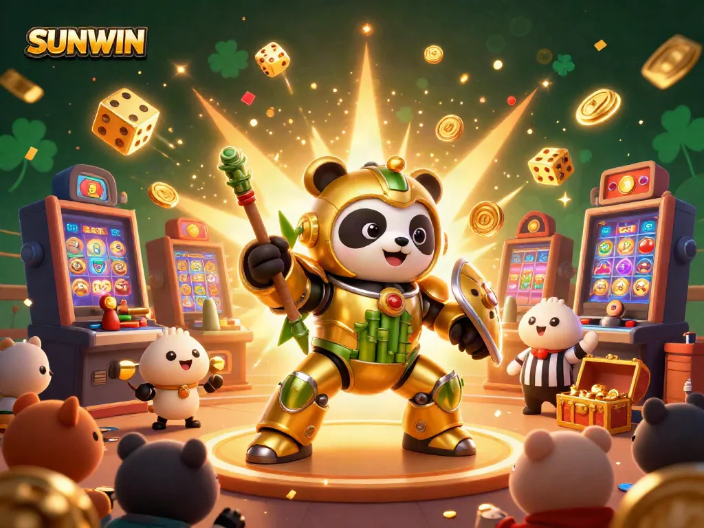 Experience the thrill of SUNWIN with a dynamic 3D illustration of exciting casino action and prizes!