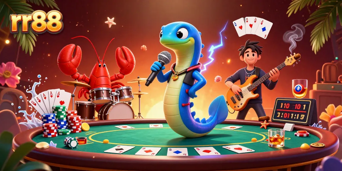 Experience the excitement of rr88 with electric eel, lobster drummer, and seahorse guitarist performing at an underwater casino.