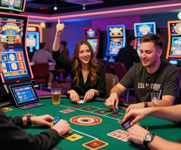 Credit card casinos in action at vibrant gaming tables, showcasing fimltd.co.uk advantages and player excitement in 2026.