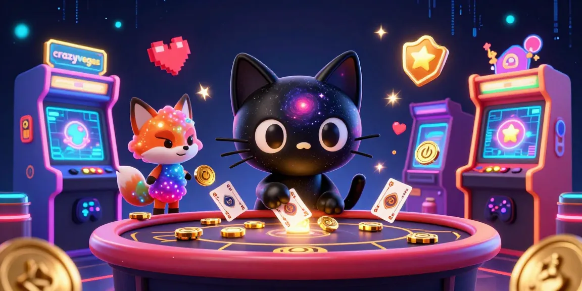 Cherish thrilling game moments at crazyvegas with a cosmic casino table featuring a black hole cat and colorful fox!